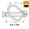 Ringsplit (pæreformet), Stift Ø11mm x 44.5mm (150 stk. Small Bucket)