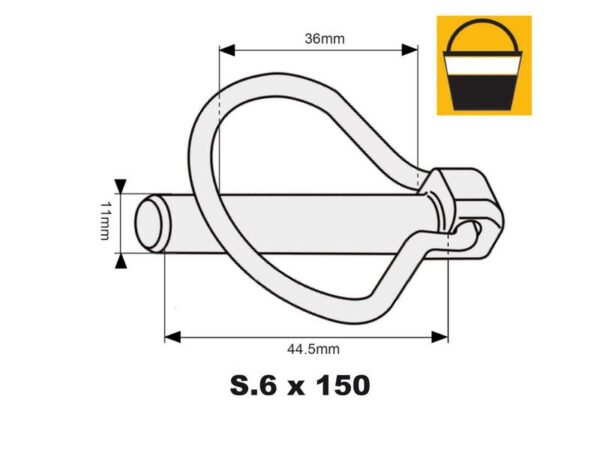 Ringsplit (pæreformet), Stift Ø11mm x 44.5mm (150 stk. Small Bucket)