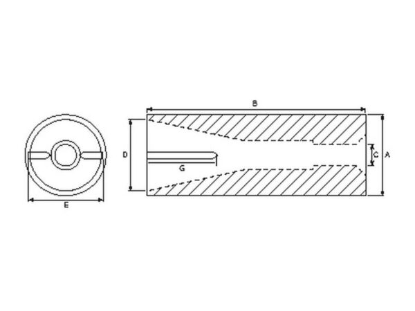 Bøsning Frontlæssetand - Ø50 x 110mm (Konus 1 - With Grooves to stop tine turning)