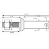 Redskabsbolt 22x140mm, Gevind 3/4x48mm Kat. 1 (Ø22mm)
