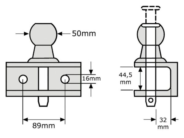 Anhængerkrog (Orange) 3300lbs (1500kg) /6600lbs (3000kg)