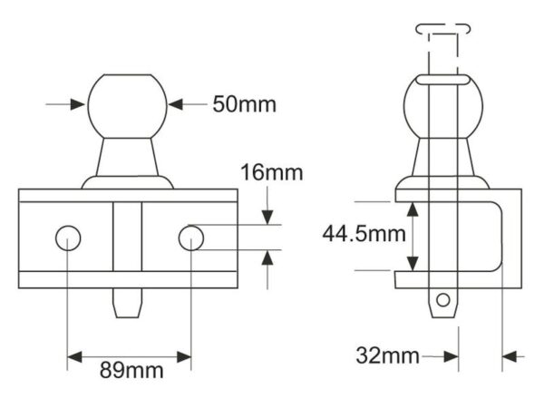 Anhængerkrog (Orange) 3300lbs (1500kg) /6600lbs (3000kg)