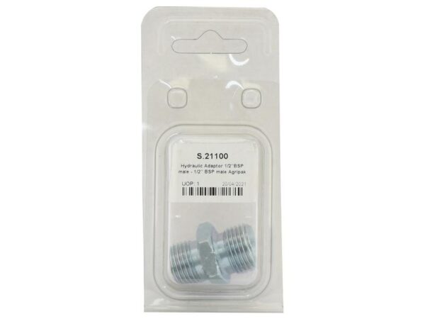Hydraulikadapter 1/2'' BSP Han x 1/2'' BSP Han (Agripak 1 stk.)