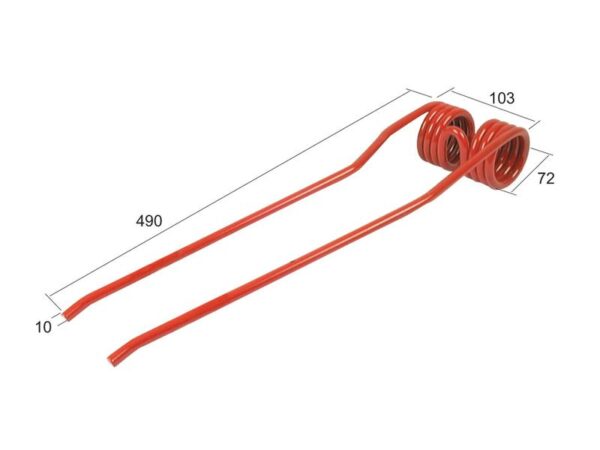 Rivefjeder - - - Længde:490mm, Bredde:103mm, Ø10mm - Passer til JF, Stoll Passer til: 14330308