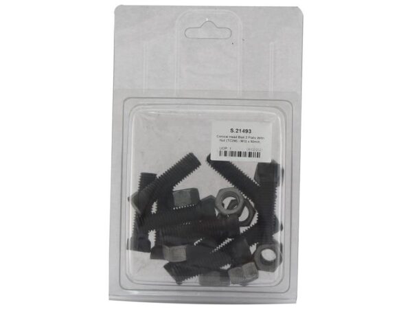 Monteringsbolt (konisk) & Møtrik - M12x50mm, Trækstyrke 12.9 (10 stk. Agripak)