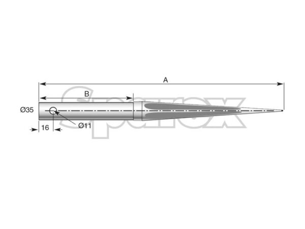 Frontlæssetand - Lige 760mm, (Stjerne) Passer til: 55000110