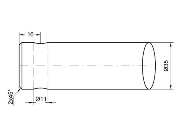 Frontlæssetand - Lige 1150mm, (Stjerne) Passer til: DB035