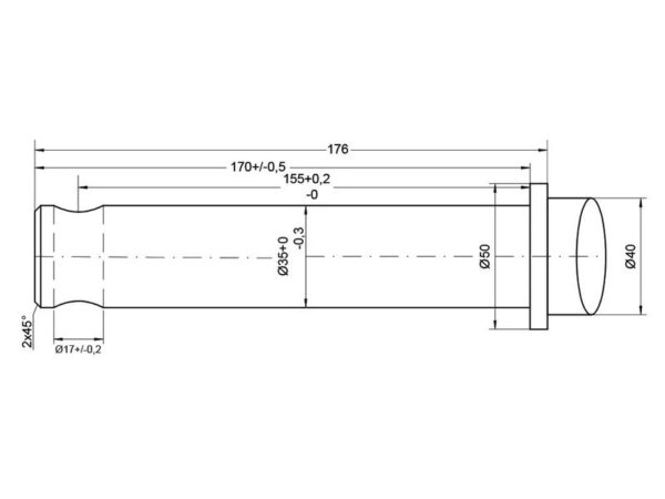 Frontlæssetand - Lige 850mm, (Stjerne) Passer til: DF035NOUVEAU