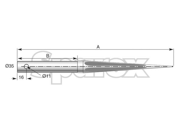 Frontlæssetand - Lige 1300mm, (Stjerne) Passer til: 1335