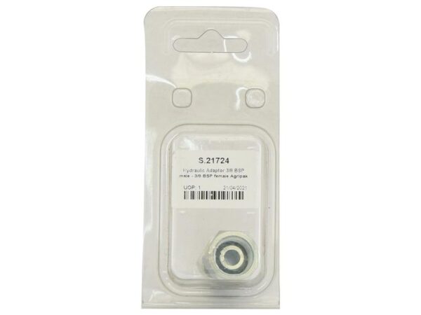 Hydraulikadapter 3/8'' BSP Han x 3/8'' BSP Drejelig hun (Agripak 1 stk.)