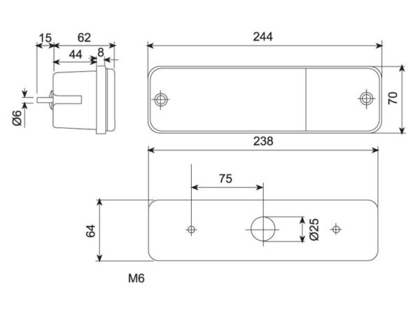 Baglygte 12V