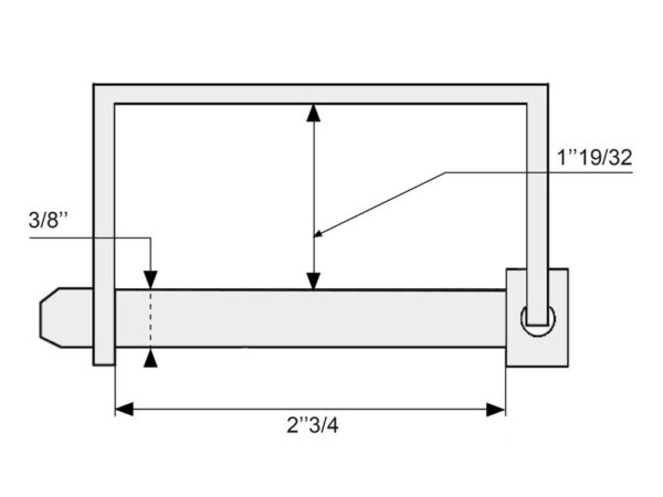 Låsesplit, Stift Ø9.5mm x 70mm