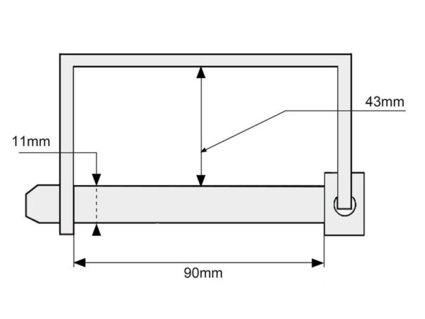 Låsesplit, Stift Ø11mm x 90mm