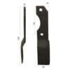 Kniv Snoet Højre 60x10mm Højde: Hulafstand: 130mm. Hul Ø: 15mm. Passer til Alpego Passer til: D00543