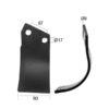 Kniv Buet Højre 90x8mm Højde: 210mm. Hulafstand: 57mm. Hul Ø: 17mm. Passer til Agram Passer til: R6815