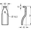 Kniv Lige - 60x Højde: 205mm. Hulafstand: Hul Ø: 16.5mm. Passer til Pegoraro Passer til: 008600