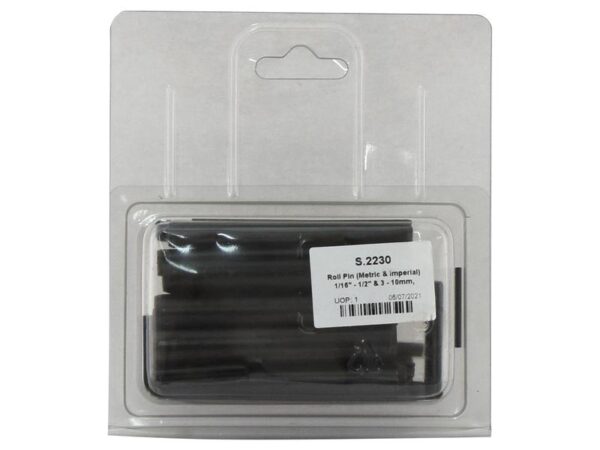 Rørstifter (mm/ins) 1/16 - 1/2 & 3 - 10mm, 36 stk. (DIN or Standard No.: DIN 1481) Agripak.