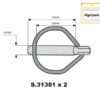 Ringsplit (pæreformet)(m/sikkerhedslukning), Stift Ø9.5mm x 46mm (2 stk. Agripak)
