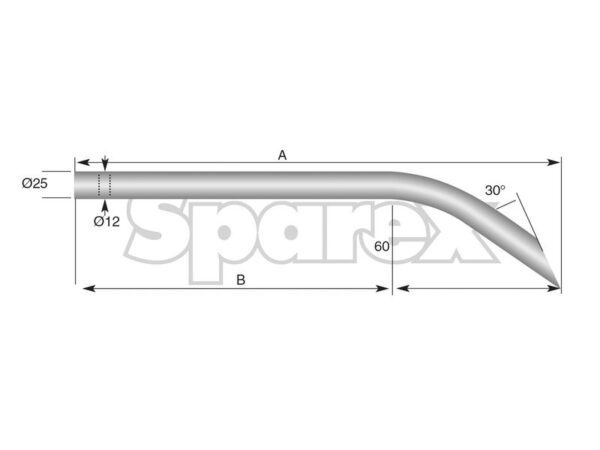 Frontlæssetand - Buet 560mm, (Rund) Passer til: 55003010