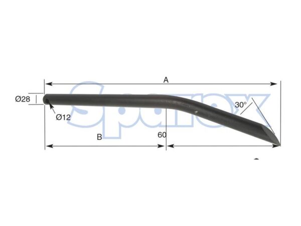Frontlæssetand - Buet 560mm, (Rund) Passer til: 5500029