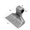 Slagle (Hammer), Topbredde mm: 40mm, Nederste bredde mm: 120mm, Hul Ø: 20.5mm, Radius 95mm - Passer til Agrimaster/Cabe, Kuhn Passer til: M40
