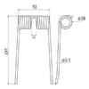 Pick-up fjeder Længde:197mm, Bredde:92mm, Ø5.5mm - Passer til Hesston, Massey Ferguson, New Holland Passer til: 700706128