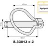 Ringsplit (pæreformet), Stift Ø12mm x 52mm (2 stk. Agripak)