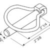 Ringsplit (pæreformet), Stift Ø15mm x 60mm (2 stk. Agripak)