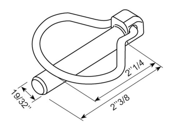 Ringsplit (pæreformet), Stift Ø15mm x 60mm (2 stk. Agripak)