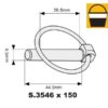 Ringsplit (rund), Stift Ø9.5mm x 44.5mm (150 stk. Small Bucket)