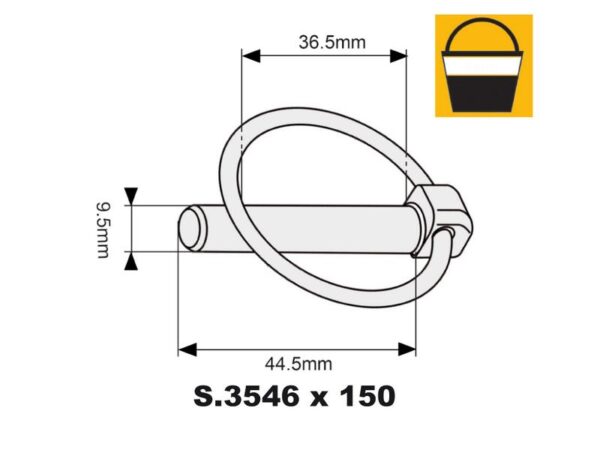 Ringsplit (rund), Stift Ø9.5mm x 44.5mm (150 stk. Small Bucket)