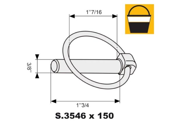 Ringsplit (rund), Stift Ø9.5mm x 44.5mm (150 stk. Small Bucket)