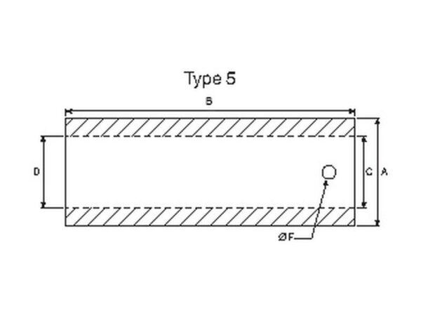 Bøsning Frontlæssetand - Ø50 x 145mm (Ø30) Passer til: 550004