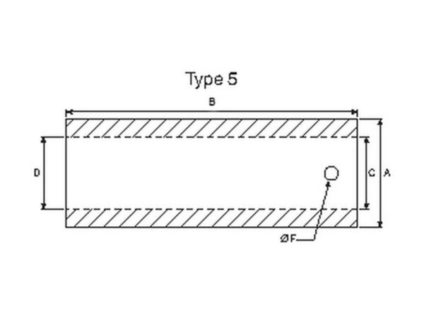 forstærket Bøsning Frontlæssetand - Ø60 x 160mm (Ø40)