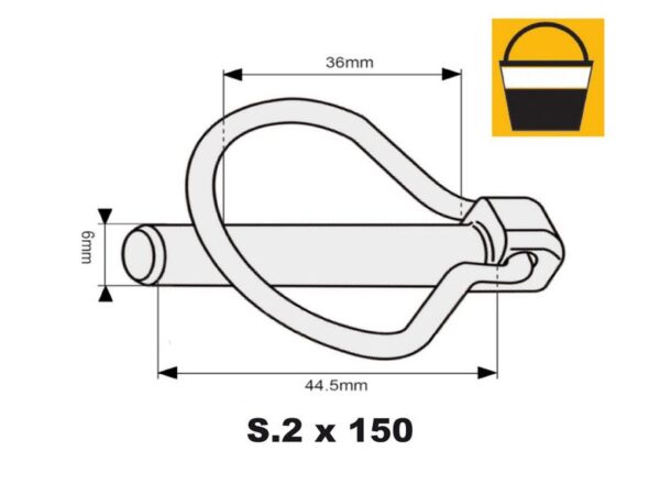 Ringsplit (pæreformet), Stift Ø6mm x 44.5mm (150 stk. Small Bucket)