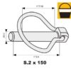 Ringsplit (pæreformet), Stift Ø6mm x 44.5mm (150 stk. Small Bucket)