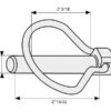 Ringsplit (pæreformet), Stift Ø8mm x 62mm