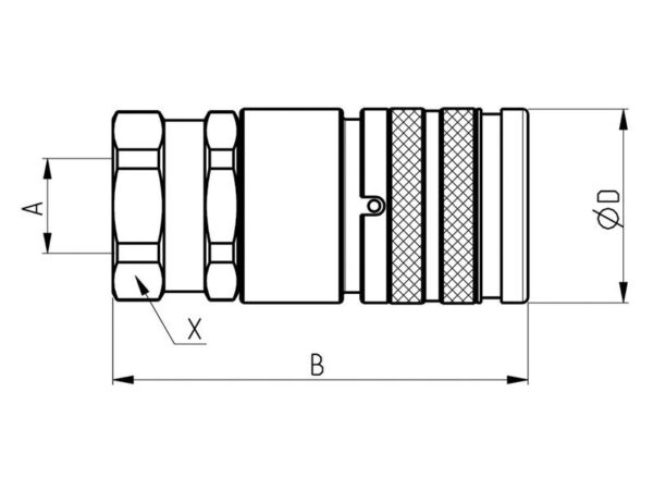 Lynkobling FF 1/2''x3/8'' BSP (Hun/Hun)(Sparex) Agripak