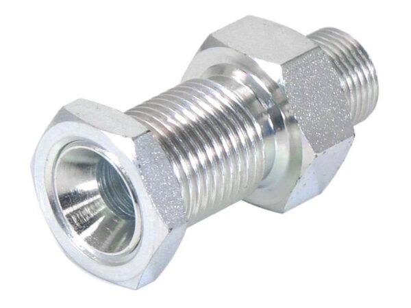 Hydraulikadapter 3/8'' BSP Han x 1/2'' BSP Schott med Kontramøtrik