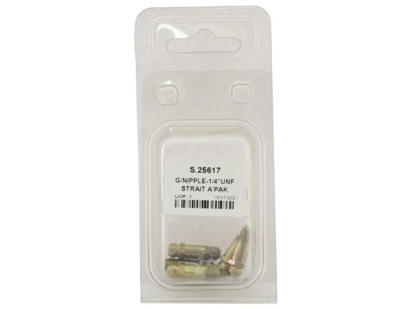 Smørenippel (ins)(ekstra lang) (Lige) 1/4'' UNF (Agripak 5 stk.)