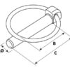 Ringsplit (rund), Stift Ø9mm x 57mm (5 stk. Agripak)