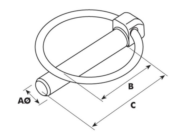Ringsplit (rund), Stift Ø9mm x 57mm (5 stk. Agripak)