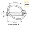 Ringsplit (rund), Stift Ø9mm x 57mm (5 stk. Agripak)
