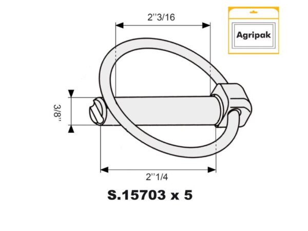 Ringsplit (rund), Stift Ø9mm x 57mm (5 stk. Agripak)