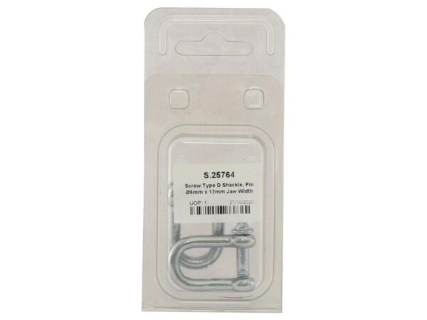 Sjækel (m/skrue), Stift Ø6mm x 12mm Kæbebredde (2 stk. Agripak)