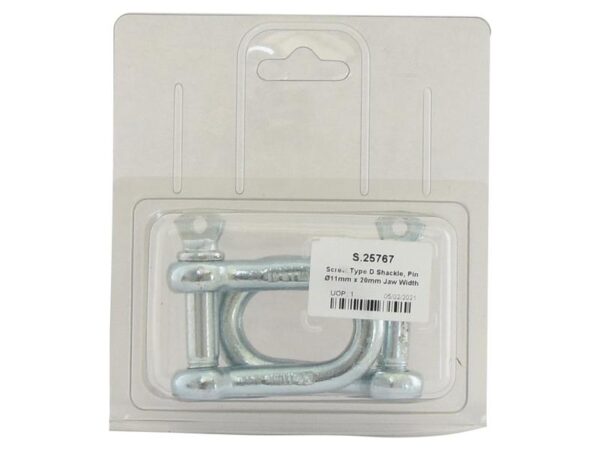 Sjækel (m/skrue), Stift Ø11mm x 20mm Kæbebredde (2 stk. Agripak)