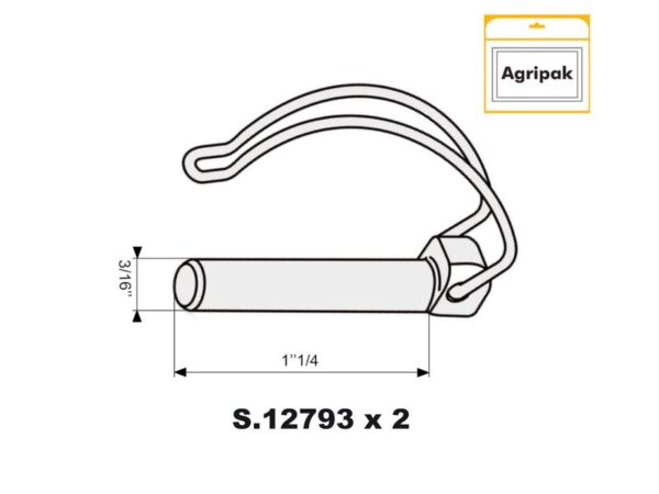Ringsplit (rør), Stift Ø4.5mm x 32mm (2 stk. Agripak)