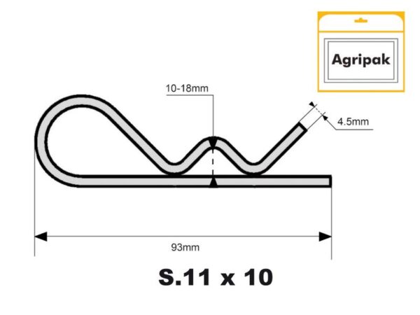 Hårnålesplit, Klip Ø4.5mm x 93mm