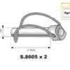 Låsesplit Stabilisator, Stift Ø16mm x 62mm (2 stk. Agripak)