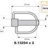 Låsesplit Stabilisator, Stift Ø14mm x 67mm (2 stk. Agripak)